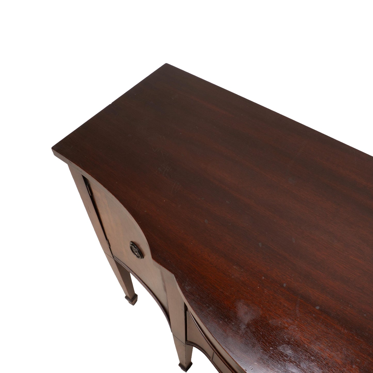 Vintage Mahogany Bow Front Buffet Server Hepplewhite Style Sideboard