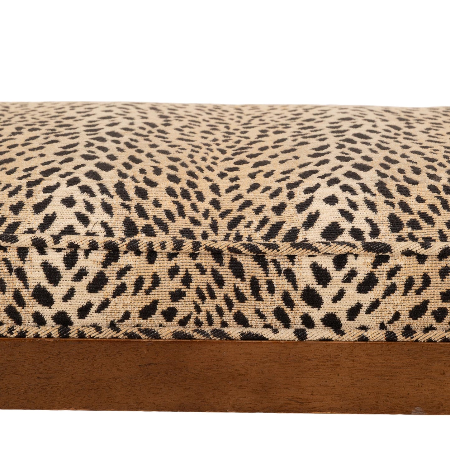 1960s Drexel Mid Century Modern Bench – Federal Style Upholstered Window / Bed Bench – Cheetah Print Vintage Seating MCM Eclectic Charm