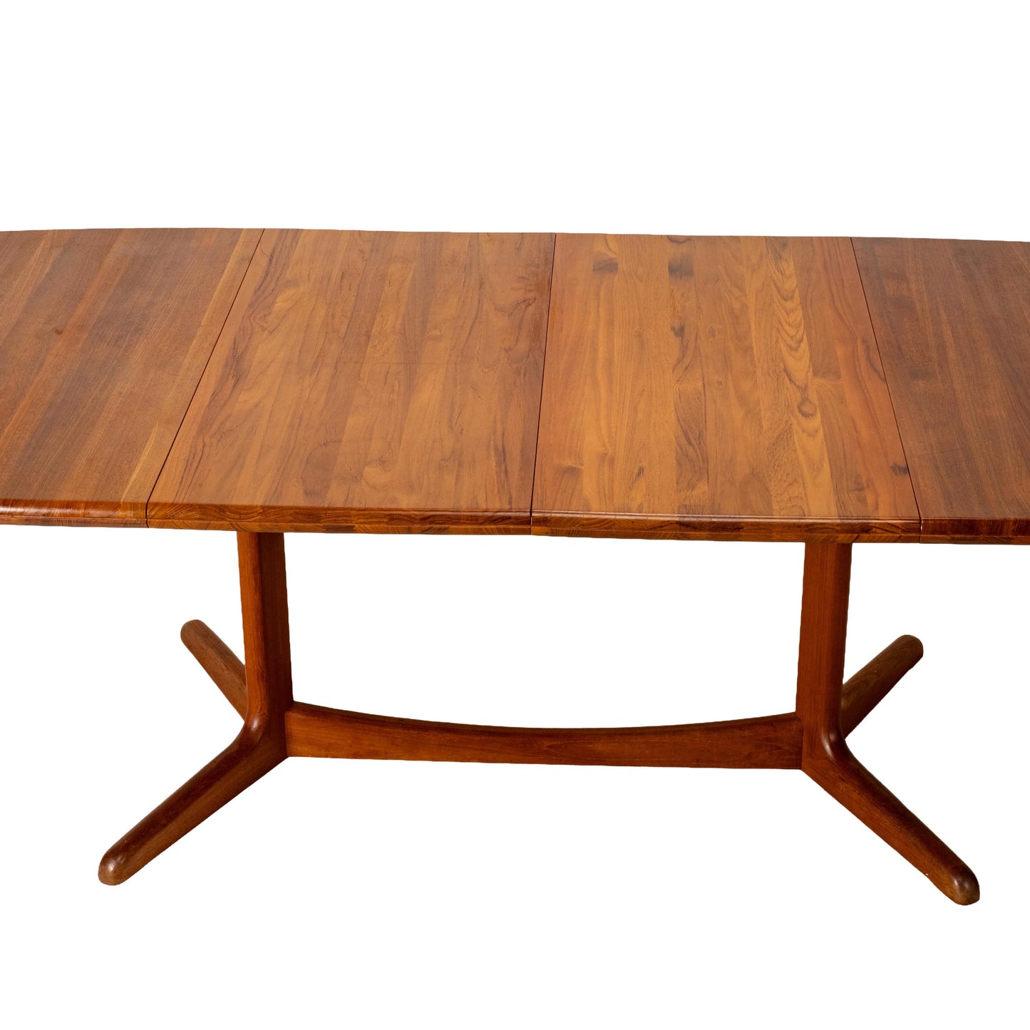 Danish Modern Solid Teak Expandable 102" Dining Table W/ Two Leafs