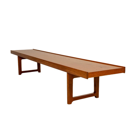 Vintage Torbjørn Afdal Krobo Extra Long Teak Bench by Bruksbo Norway, Scandinavian Modern