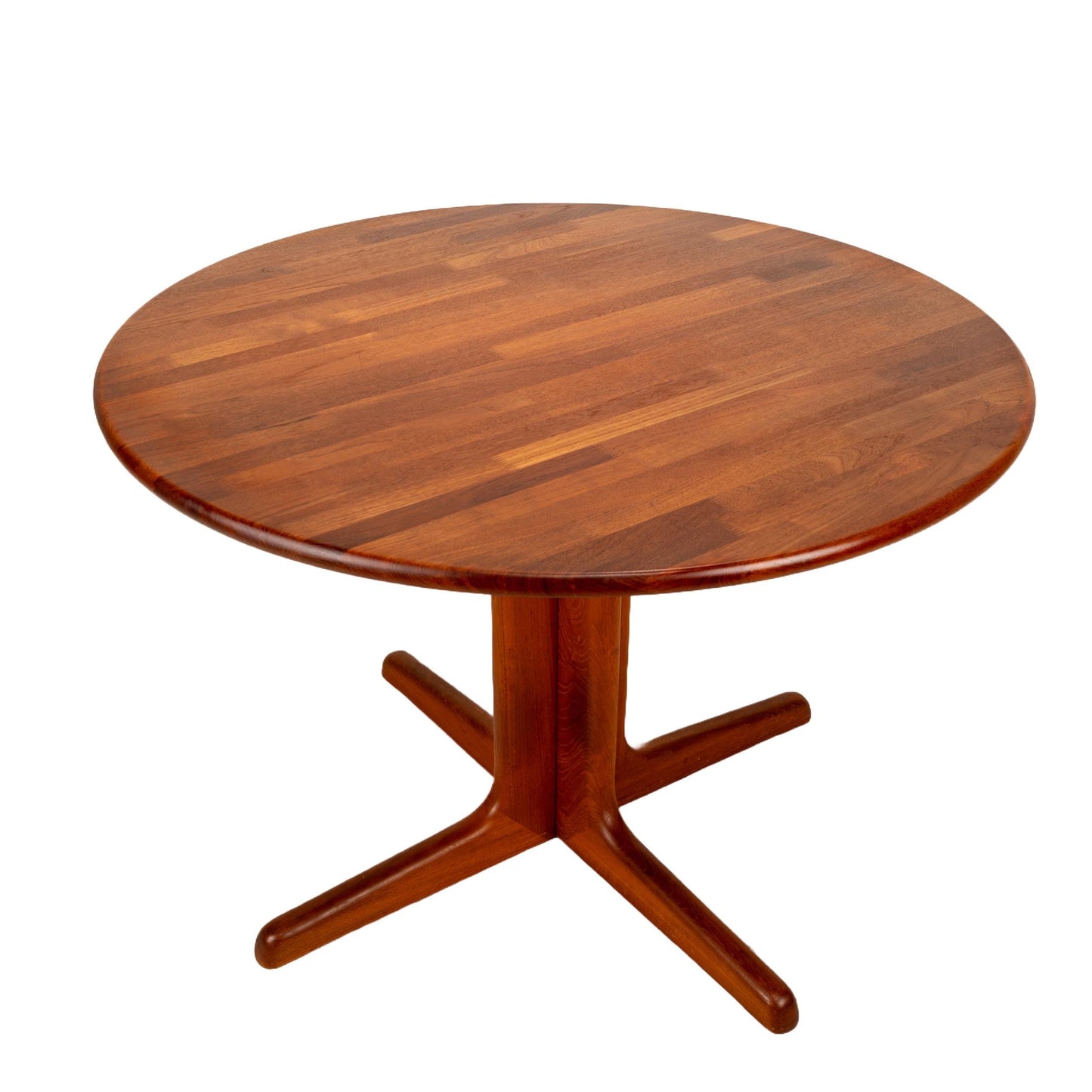 Sun Cabinet Scandinavian Danish Modern Solid Teak Round Dining Table, MCM Mid Century Modern, Clean Line, USA Shipping Available