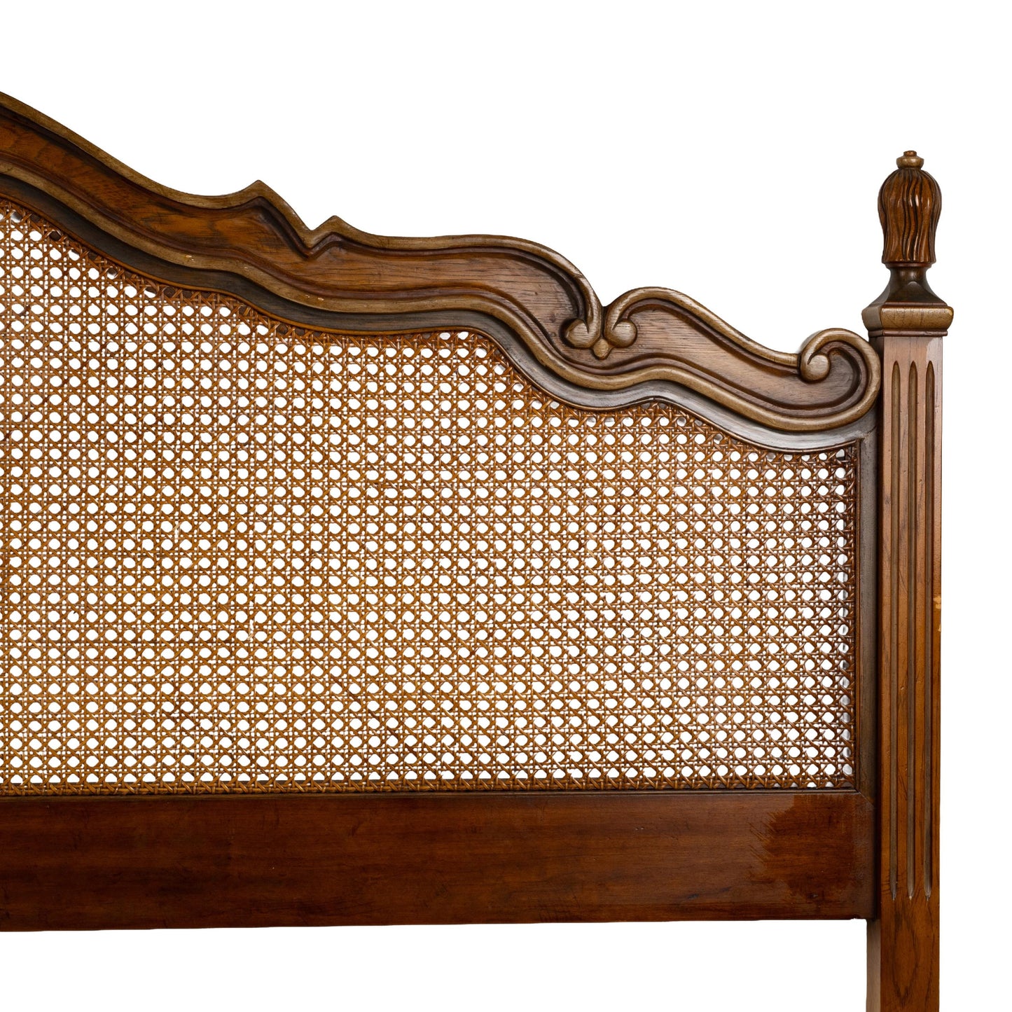 Drexel Heritage Brittany King Headboard French Caning Wicker Carved Wood