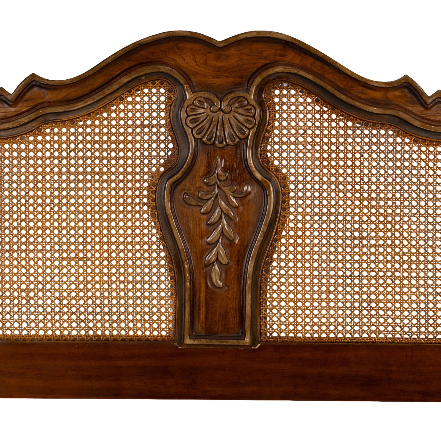 Drexel Heritage Brittany King Headboard French Caning Wicker Carved Wood