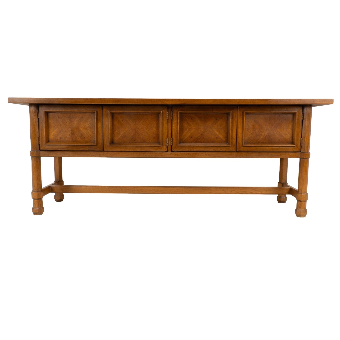 Drexel Compatibles Low Walnut Credenza Sideboard Buffet Cabinet Mid Century Modern