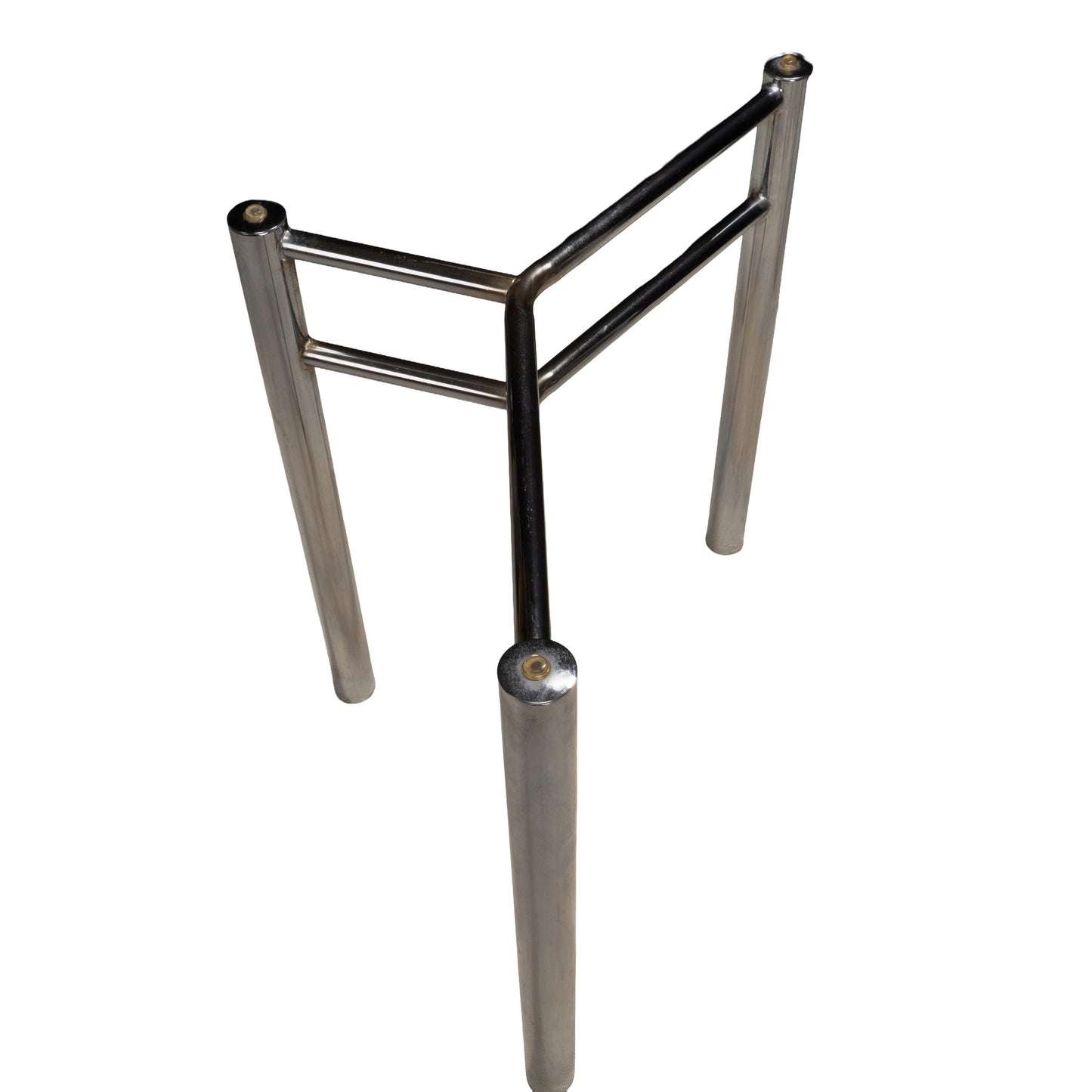 Modernist Chrome Glass Dining Table Bases, Set of 2 – Architectural 1970s Style