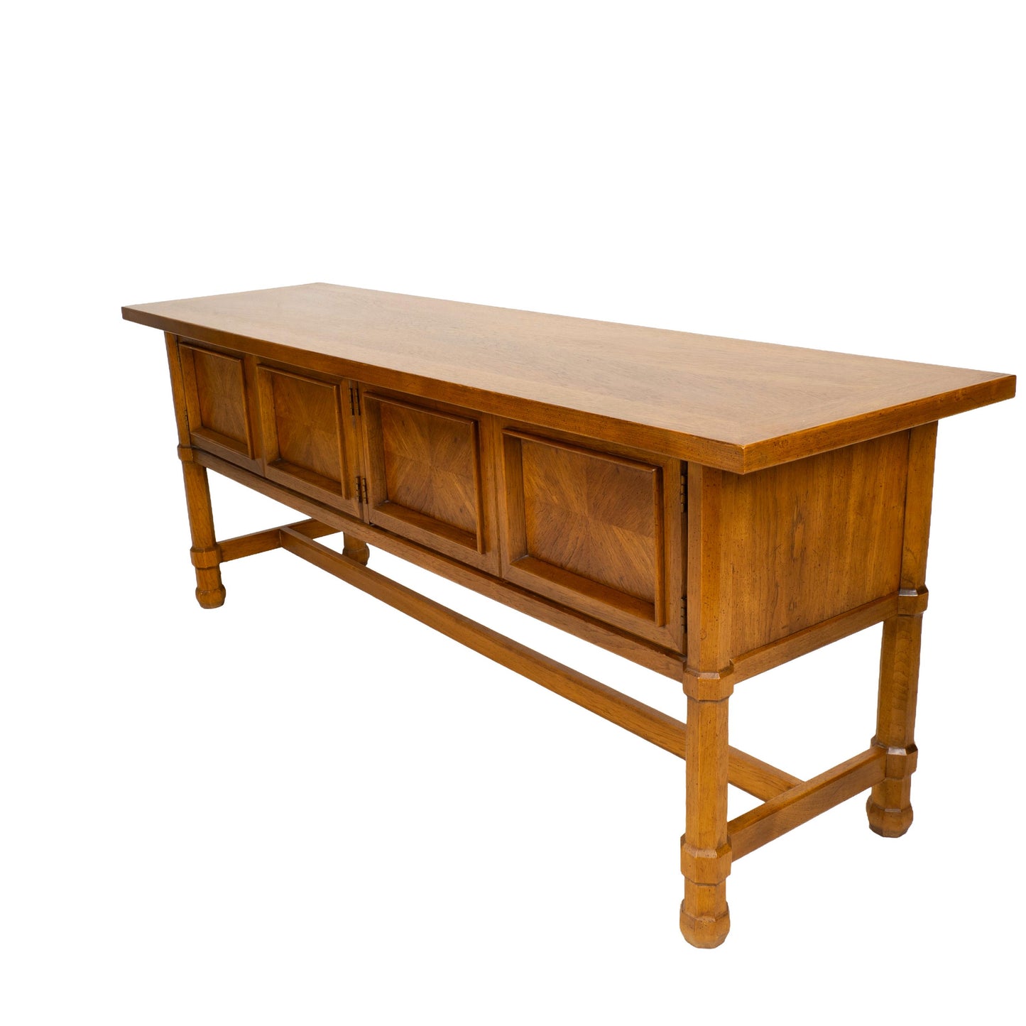 Drexel Compatibles Low Walnut Credenza Sideboard Buffet Cabinet Mid Century Modern