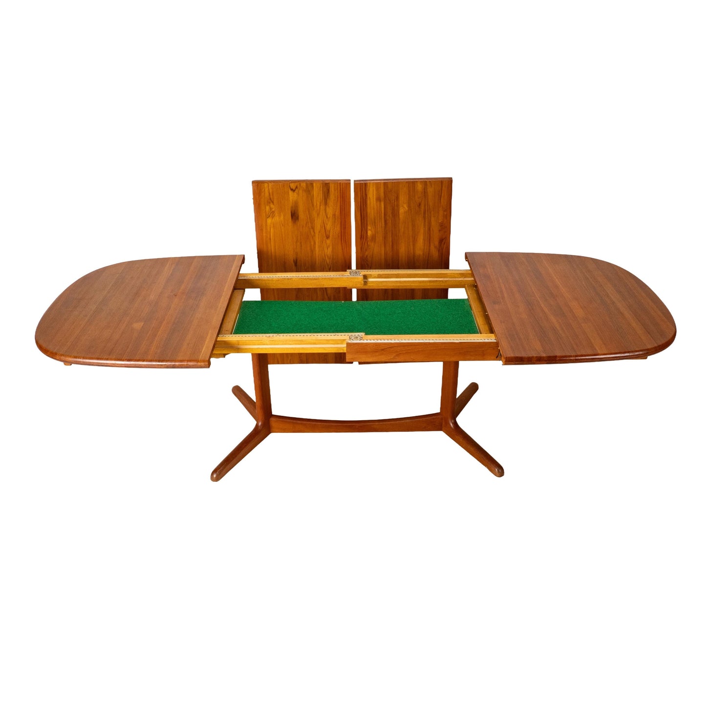 Danish Modern Solid Teak Expandable 102" Dining Table W/ Two Leafs