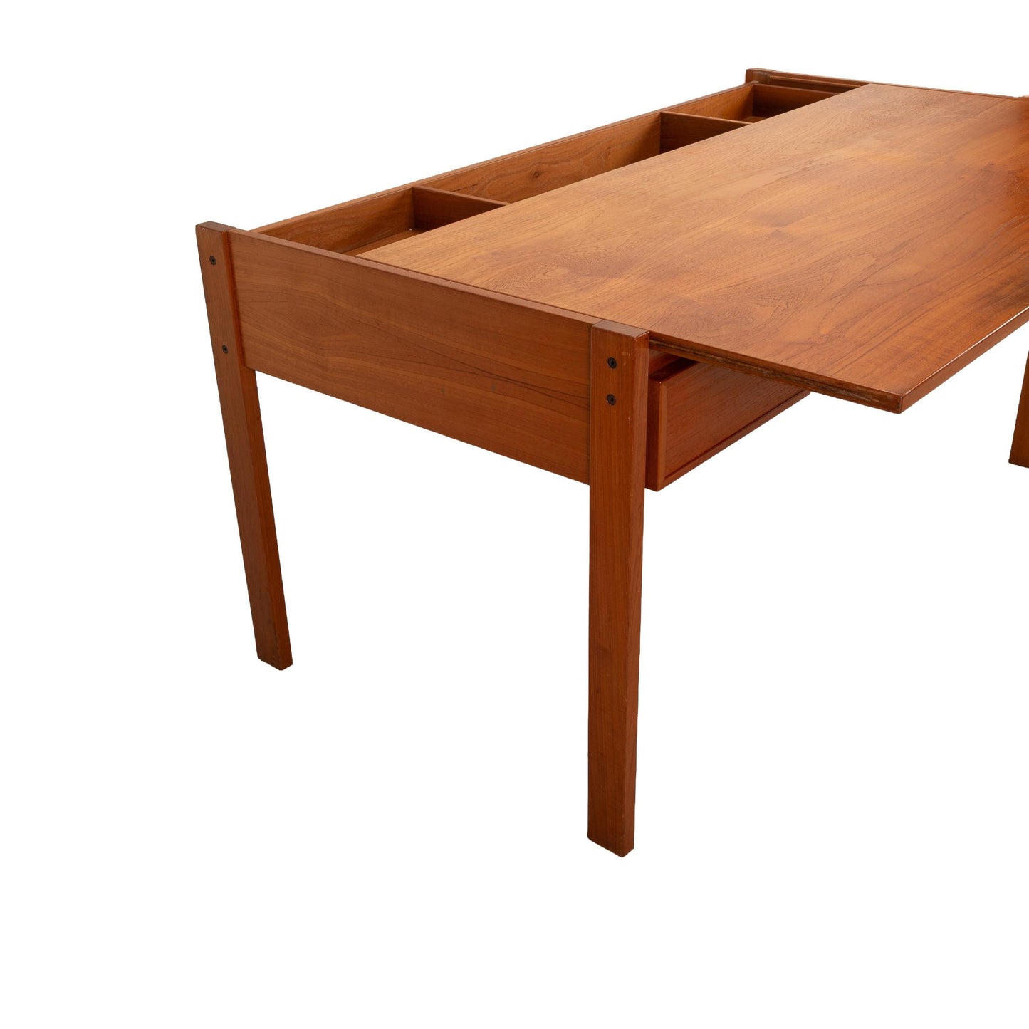 Danish Modern Teak Desk by Bo-Danica W/ Hidden Sliding Compartment
