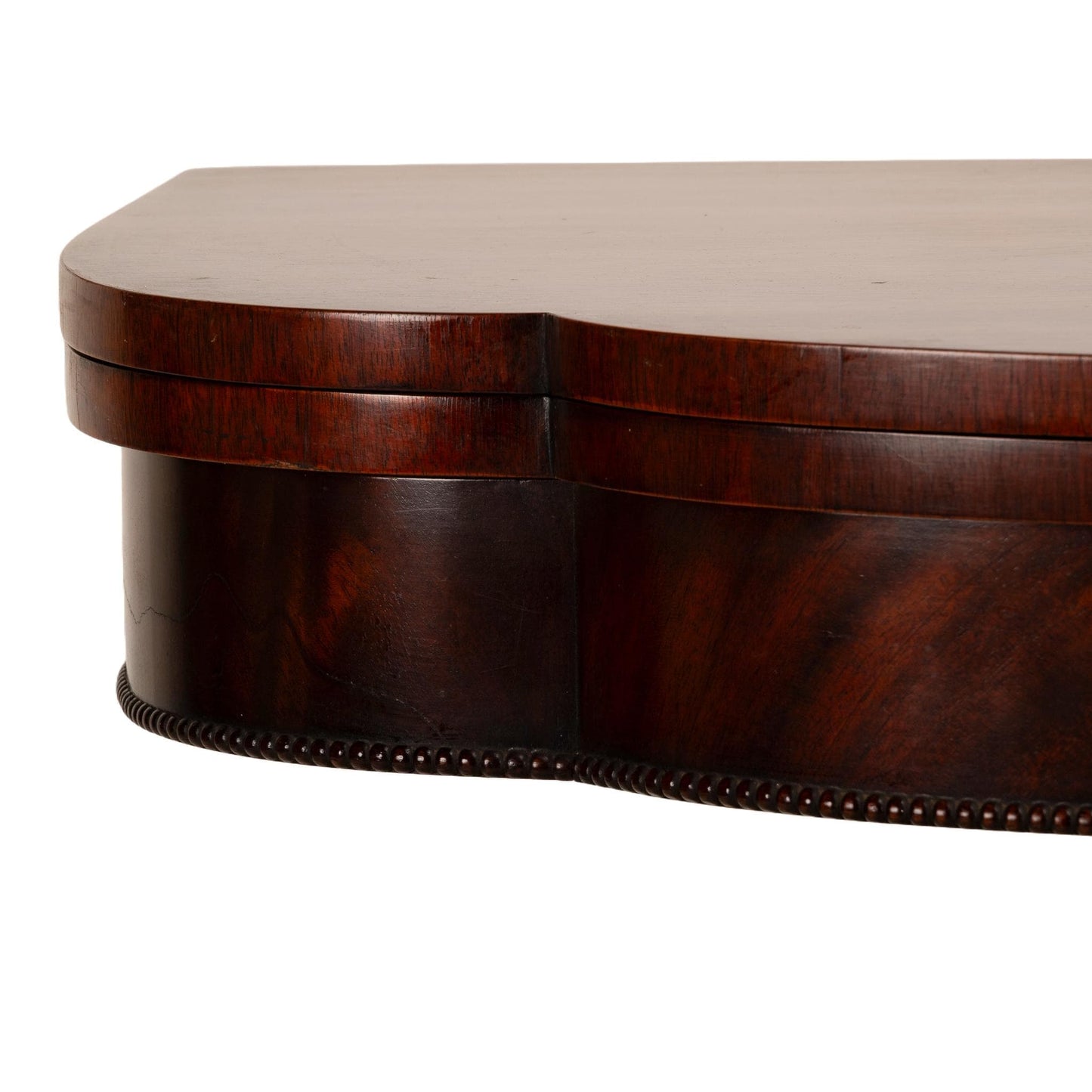 1940s Federal Imperial Style Flip Top Flamed Mahogany Card Game Table - Space Saving Antique Furniture Gorgeous Details USA Shipping Avail