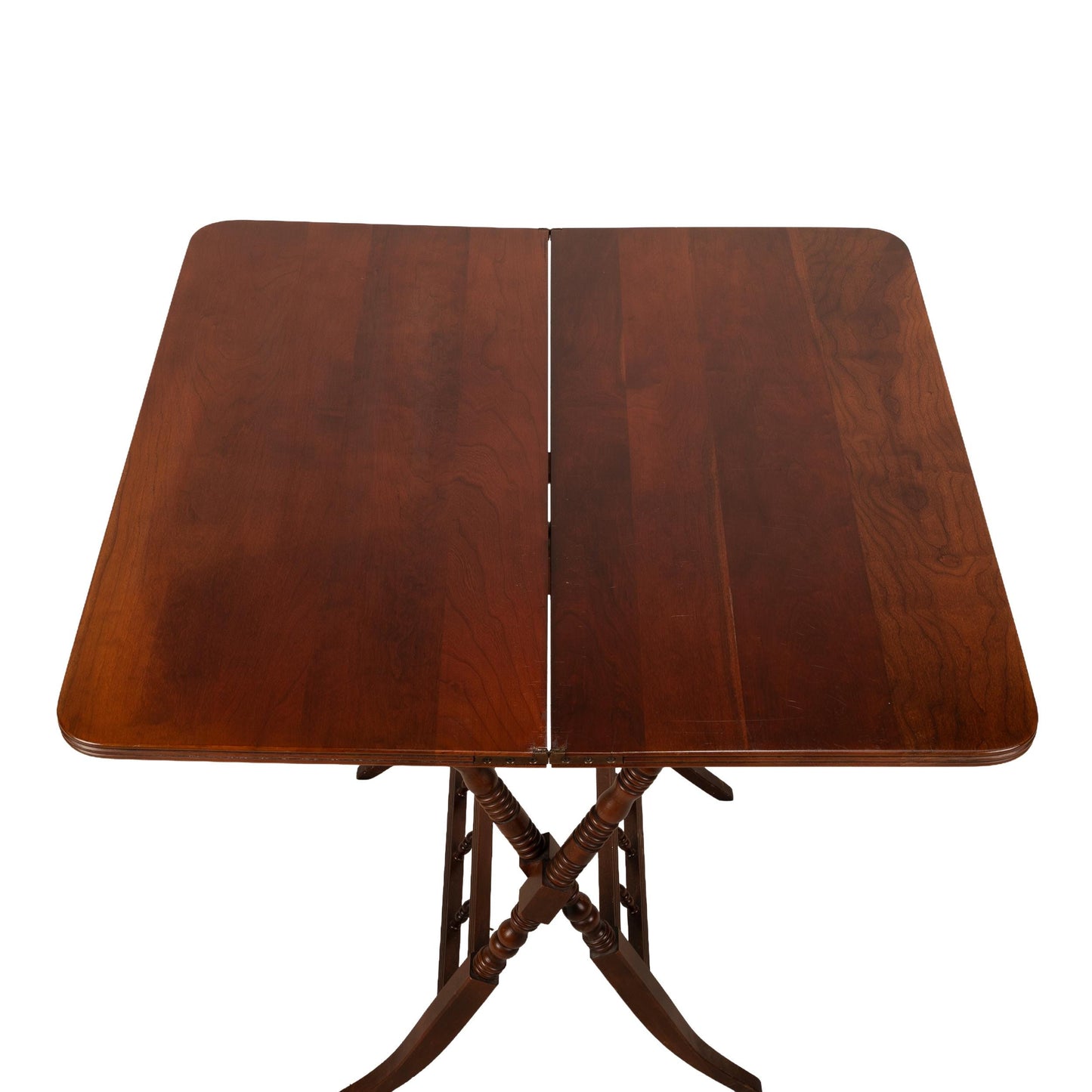 Carl Forslund Mahogany Folding Coaching Card Game Table, 1980s Colonial Revival