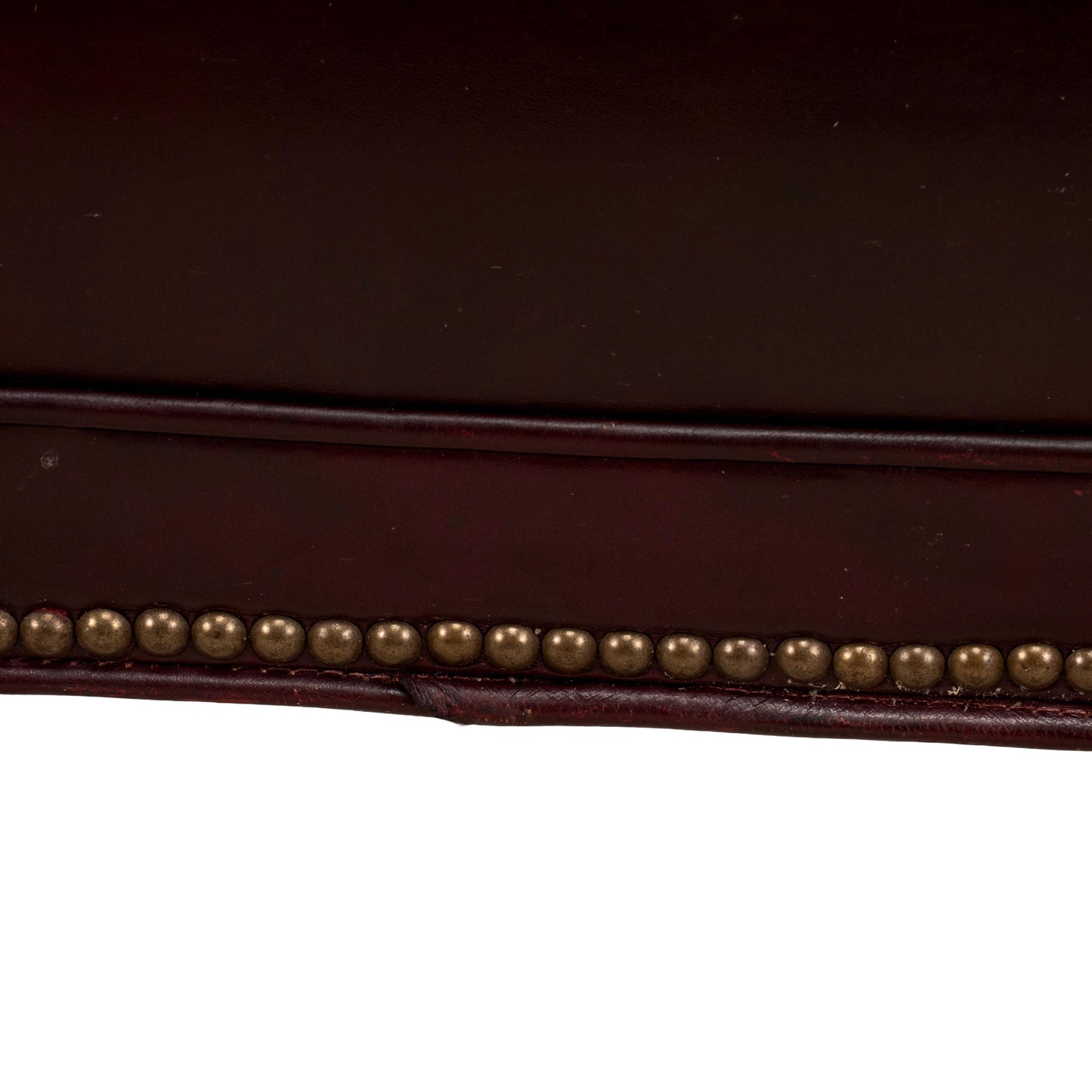 Vintage 1970s Tufted English Chesterfield Style Burgundy Leather Sofa 76"