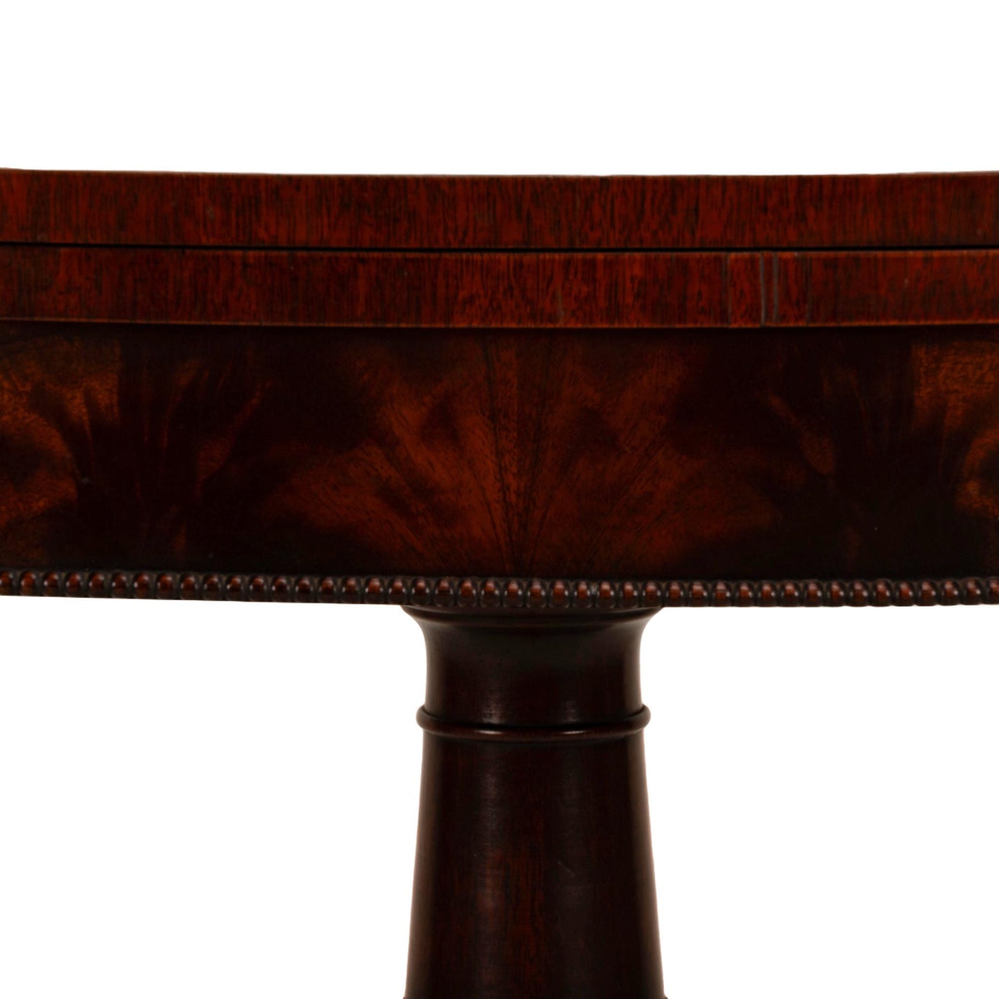 1940s Federal Imperial Style Flip Top Flamed Mahogany Card Game Table - Space Saving Antique Furniture Gorgeous Details USA Shipping Avail