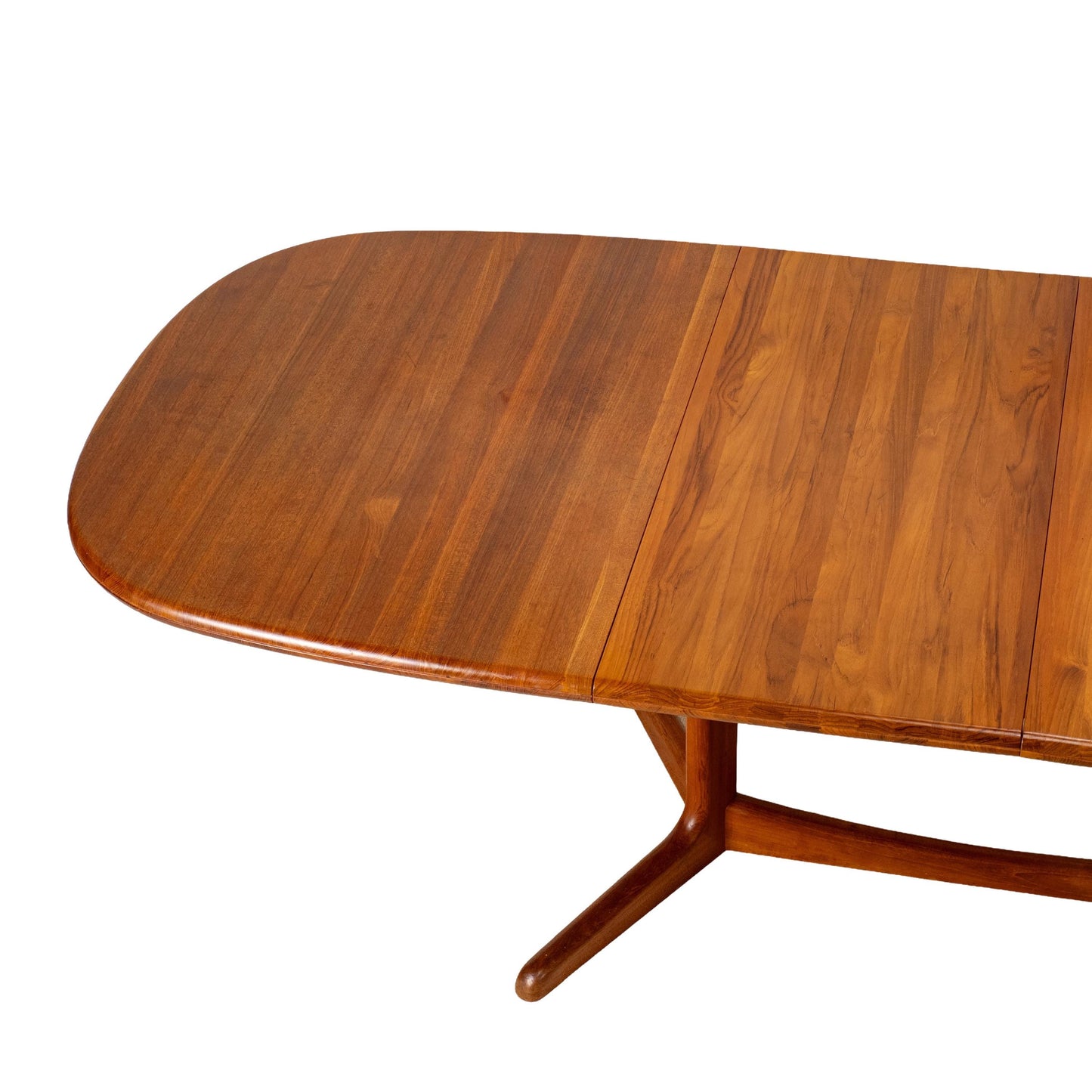 Danish Modern Solid Teak Expandable 102" Dining Table W/ Two Leafs