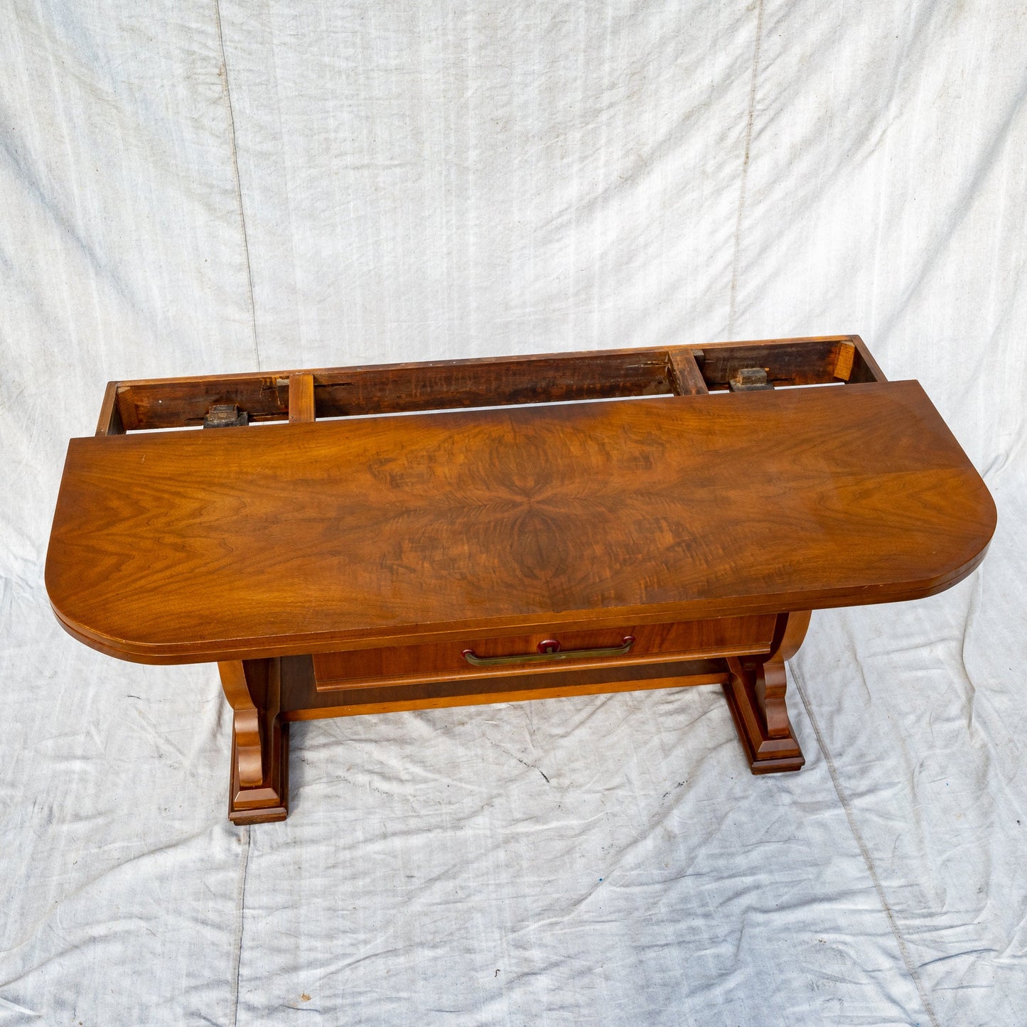 1930s Art Deco Flip Top Console Table | Rustic Vintage Narrow Sofa Table | Oxford Rattan Console Table | Hallway Accent Furniture