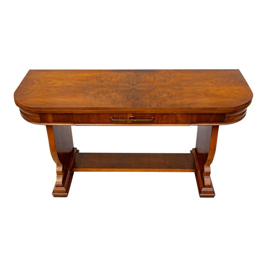 1930s Art Deco Flip Top Console Table | Rustic Vintage Narrow Sofa Table | Oxford Rattan Console Table | Hallway Accent Furniture