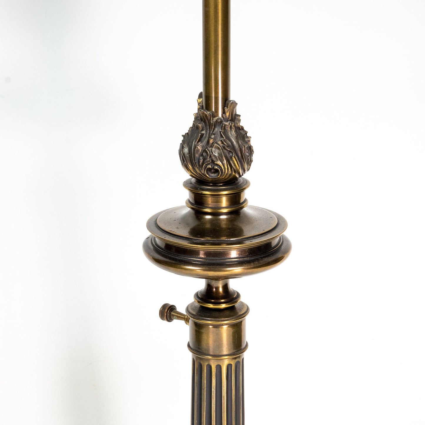1970s Stiffel Brass & Marble Neoclassical Column Torch Table Lamp - Free Shipping! Roman Rococo Style , Heavy! Made in USA