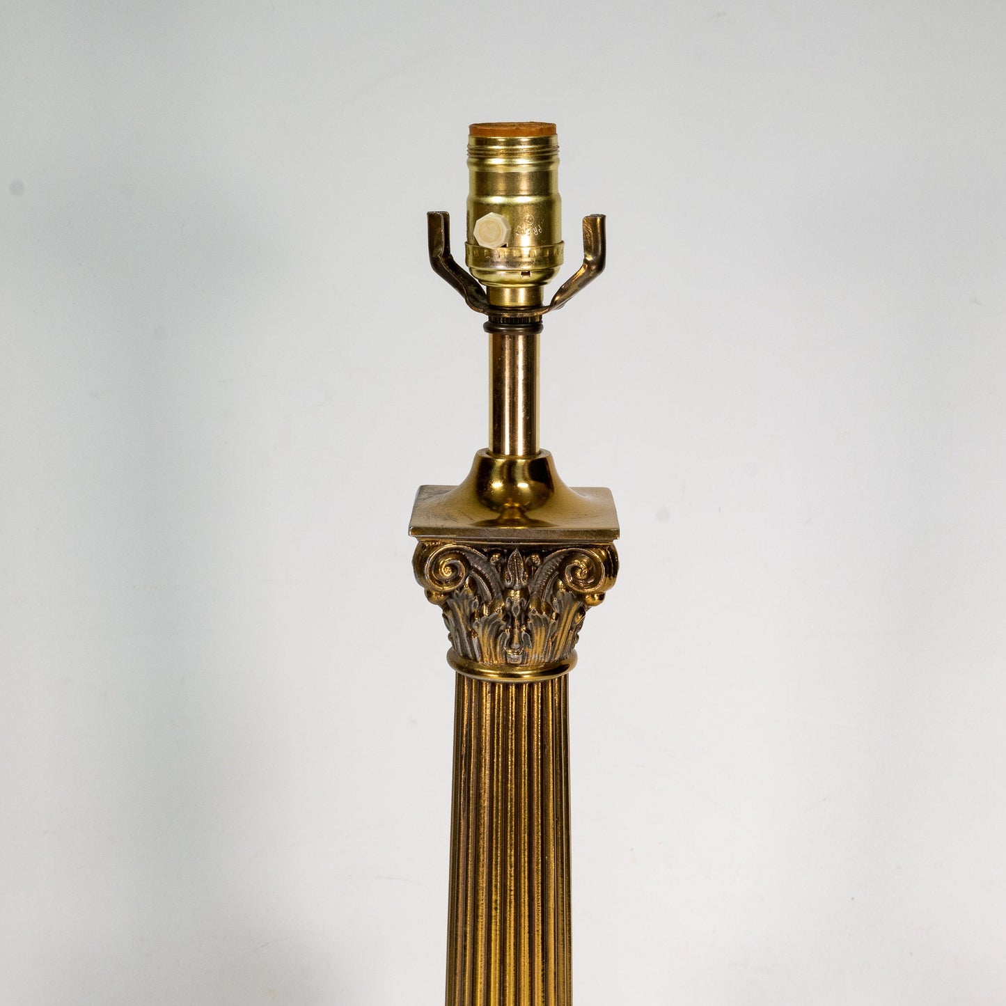 Vintage 1960s Heavy Brass and Marble Roman Column Lamp - Hollywood Regency / Mid Century Modern MCM Gold & White Free Shipping!