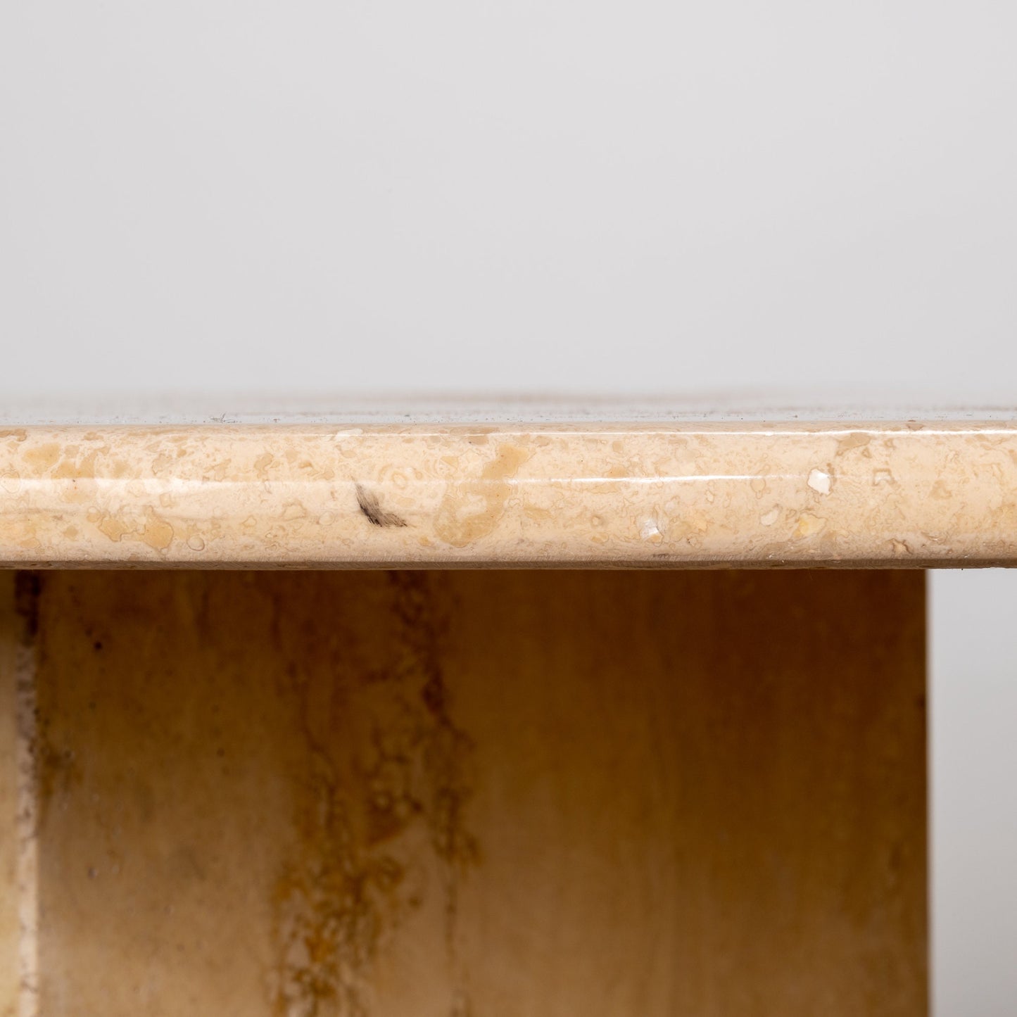 1980s Italian Travertine Postmodern Freeform Coffee Table | Mid-Century Coffee Side Table | Small Side Travertine Table for Small Spaces