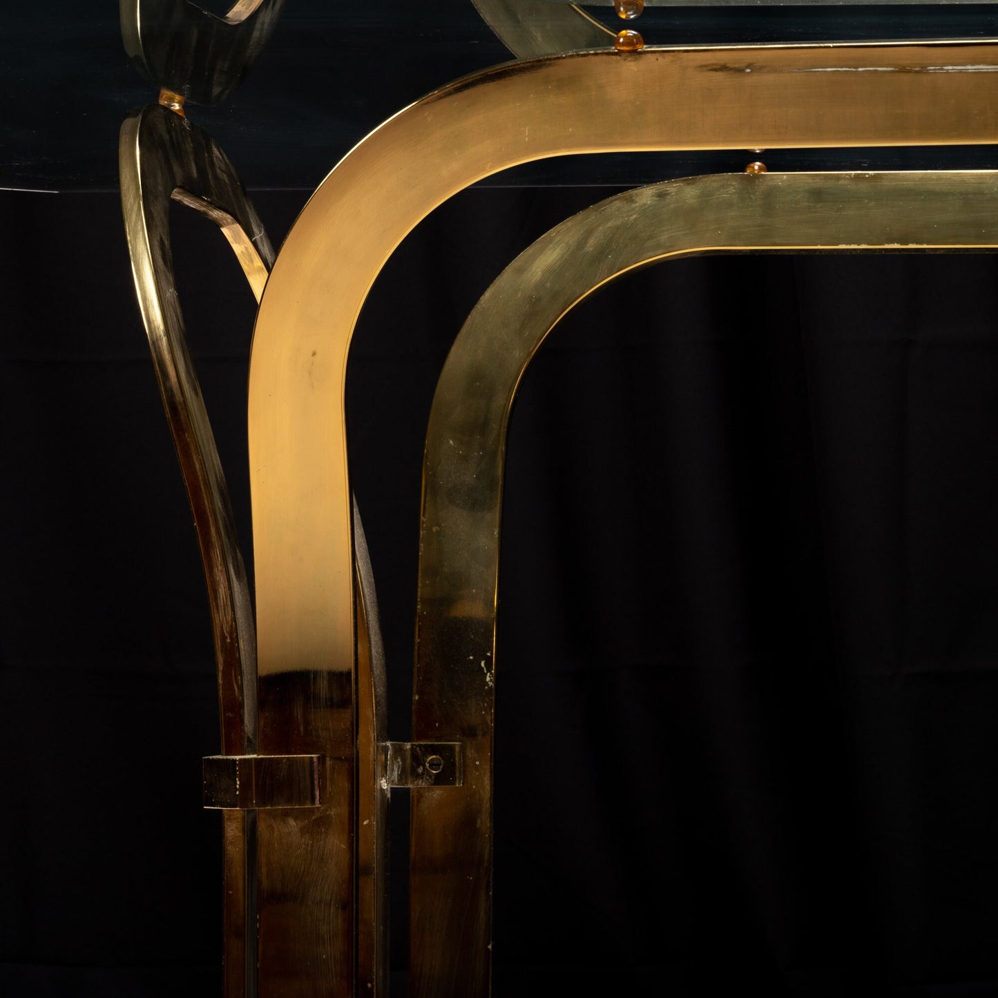 Vintage 1980s Chromcraft Brass Glass Top Hollywood Regency Dining Table MCM - Matching Chairs Available - MCM Retro