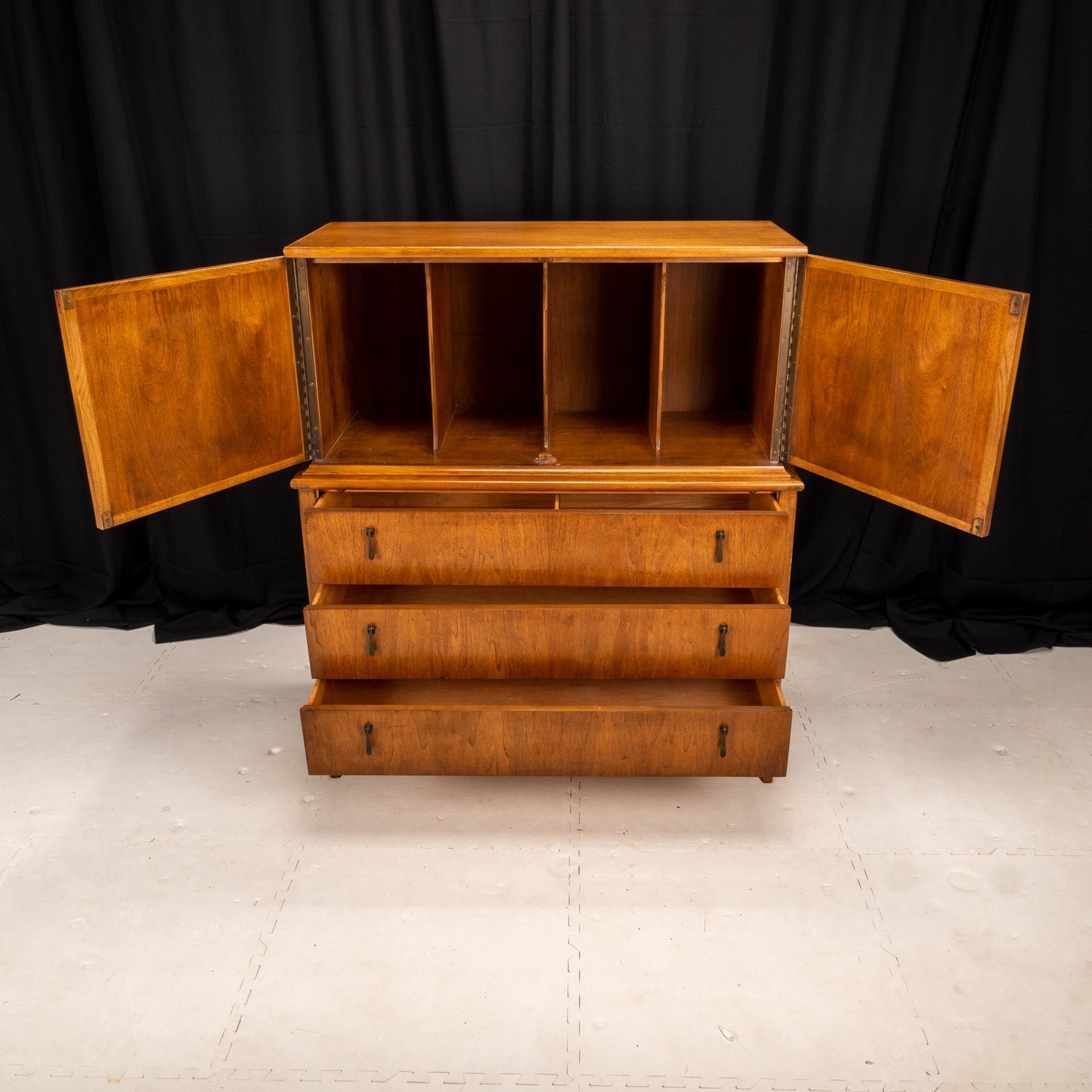 1960s Mid Century Modern Andre Bus for Lane Perception Dresser High Boy Chest of Drawers - MCM Vintage Statement Pop Piece!