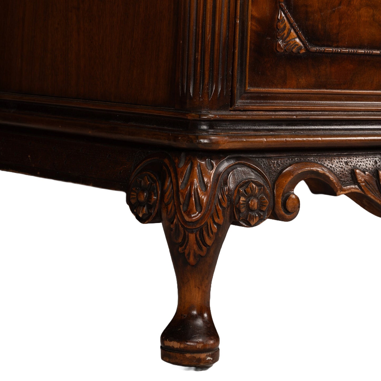 Mid 20th Century Berkey & Gay Louis XVI French Burled Walnut Dresser Chest and Mirror - Gorgeous Intricate Detail