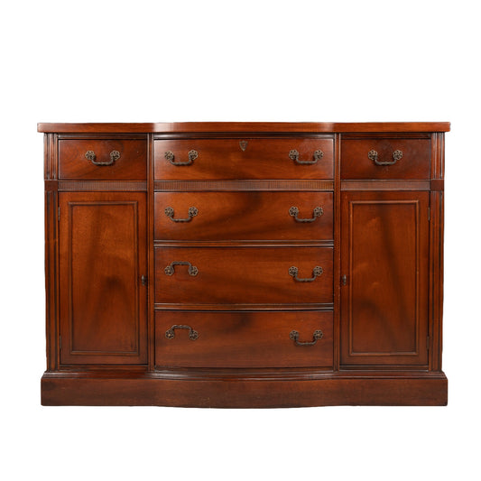 1960s Vintage Broyhill Lenoir House Mahogany Traditional Duncan Phyfe Style Buffet Sideboard - Gorgeous High End Finish