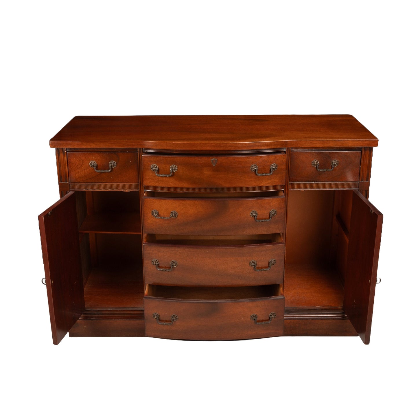 1960s Vintage Broyhill Lenoir House Mahogany Traditional Duncan Phyfe Style Buffet Sideboard - Gorgeous High End Finish