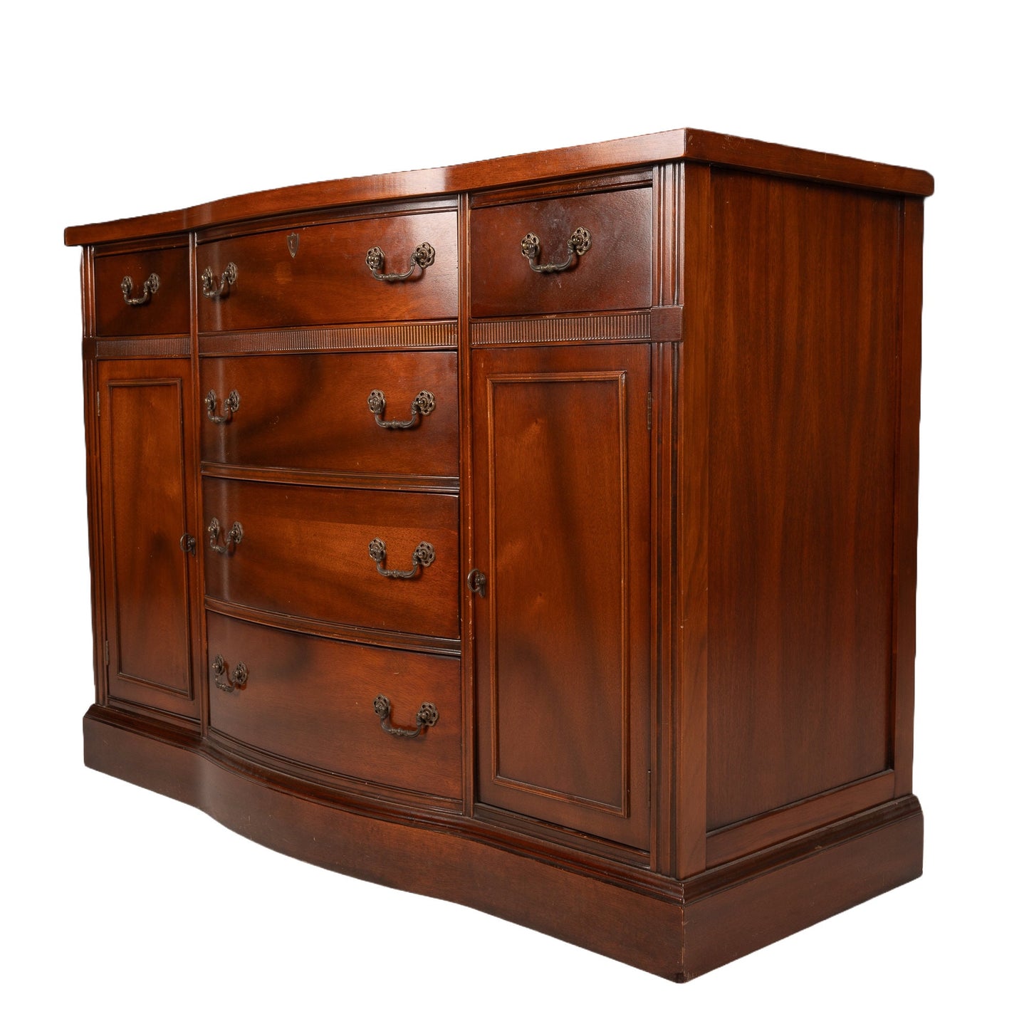 1960s Vintage Broyhill Lenoir House Mahogany Traditional Duncan Phyfe Style Buffet Sideboard - Gorgeous High End Finish