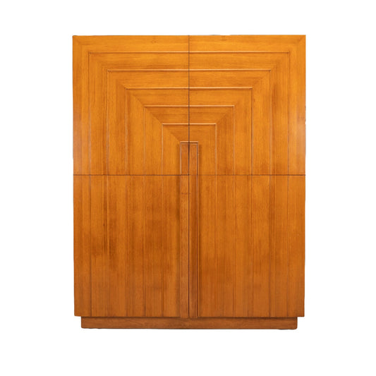 1950s T.H. Robsjohn-Gibbings for Widdicomb Wardrobe Cabinet in Bleached Mahogany - Monumental Statement Piece - MCM