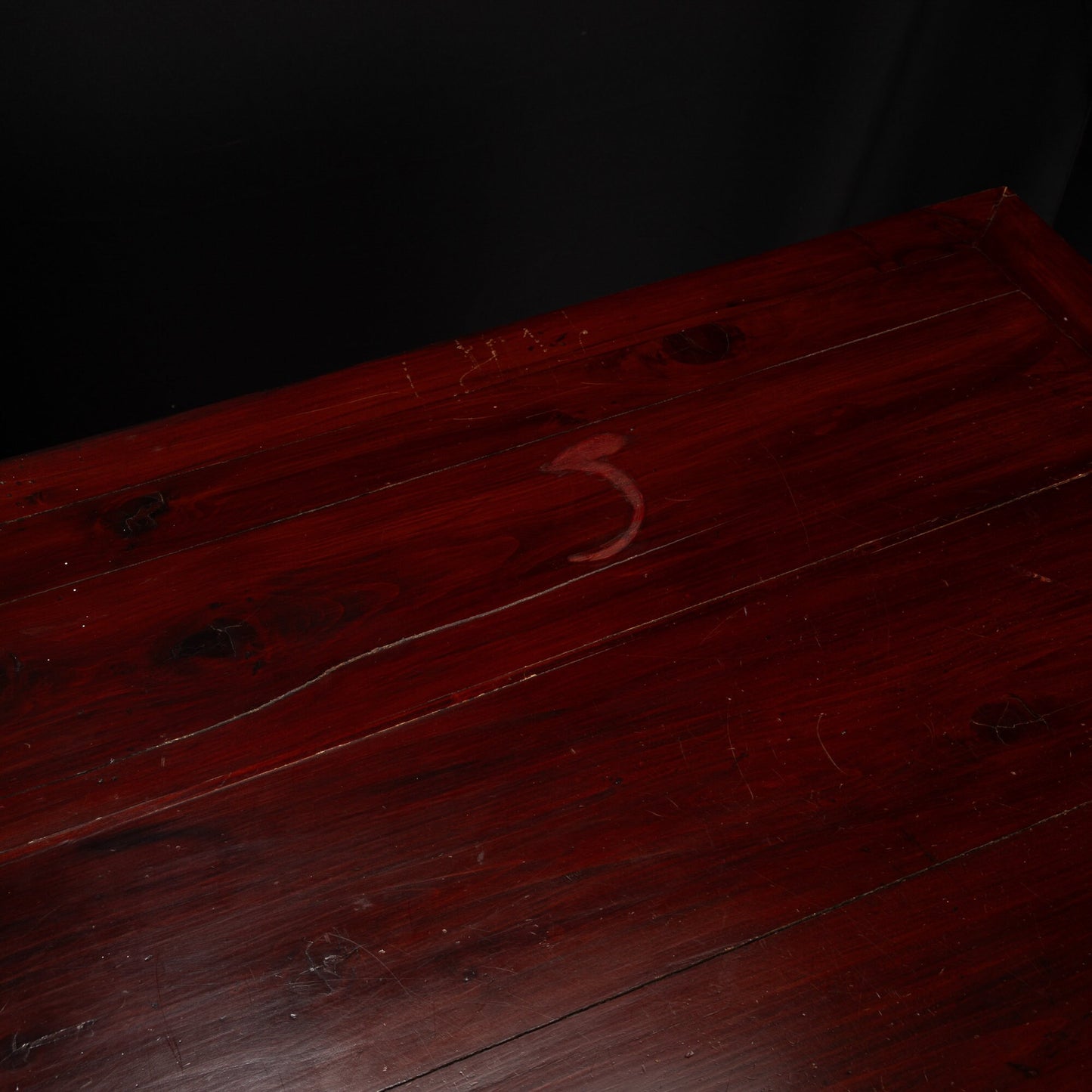 19th Century Chinese Antique Carved Red Lacquered Zhejiang Writing Desk - 150+ years old , Survivor!