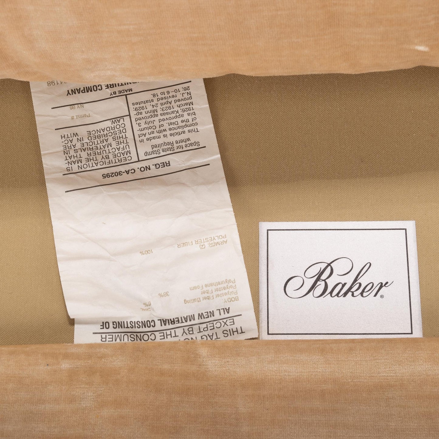 Baker Furniture Golden Beige Tufted Chesterfield Velvet Long Sofa Beautiful! High End Luxury Couch USA Shipping Available