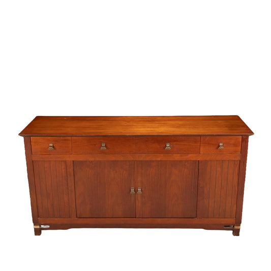 1960s Basic Witz Mid Century Modern Buffet Server Sideboard W/ Brass Handles , Beautiful MCM Credenza Nationwide Shipping Available