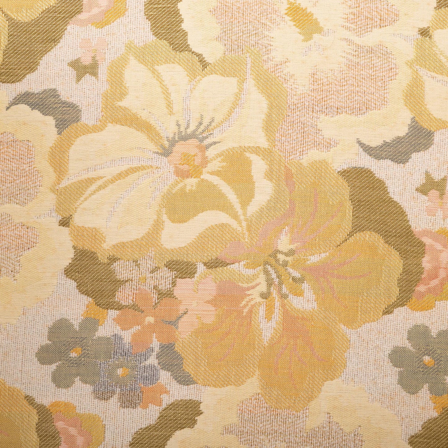 1970s Hickory Furniture Company Queen Anne Georgian Wingback Chairs W/ Floral Print & Green Velvet Upholstery - A Pair