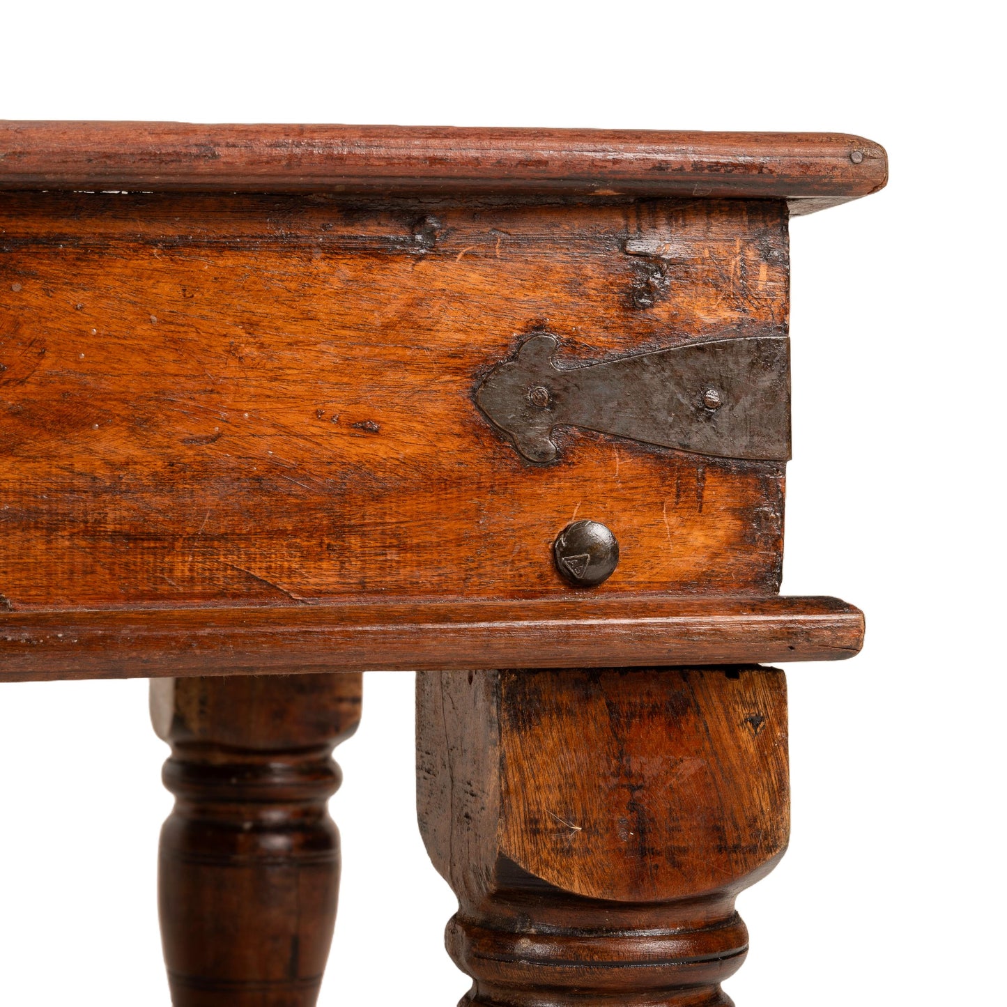 19th Century Indian Sheesham Wood and Iron Exterior Door Conversion Coffee Table, Amazing Statement Piece, USA Shipping Available
