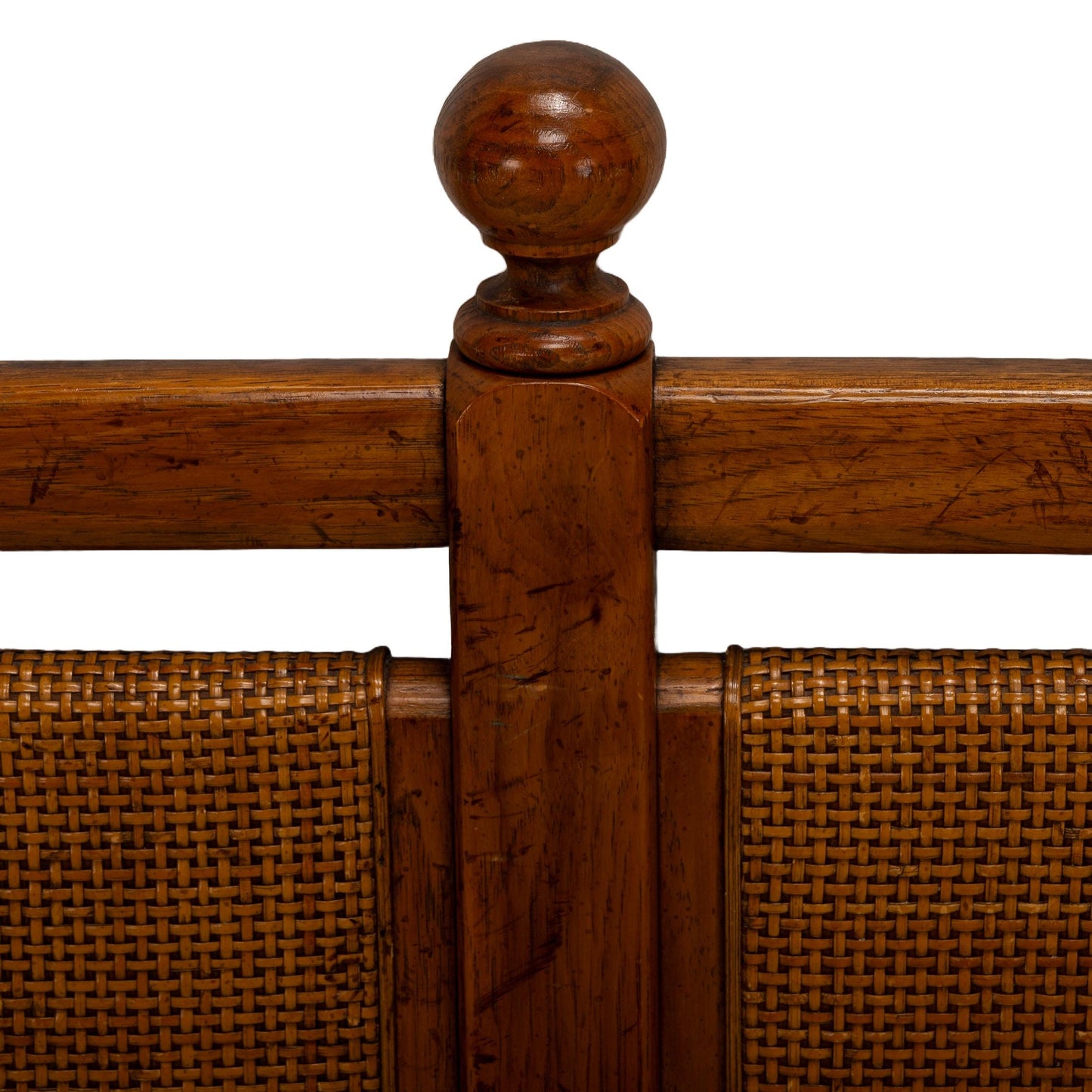 1950s Mid Century Modern Cane Wicker King Headbaord - Vintage MCM Boho Chic Bed Bedframe , Unique Piece USA Made