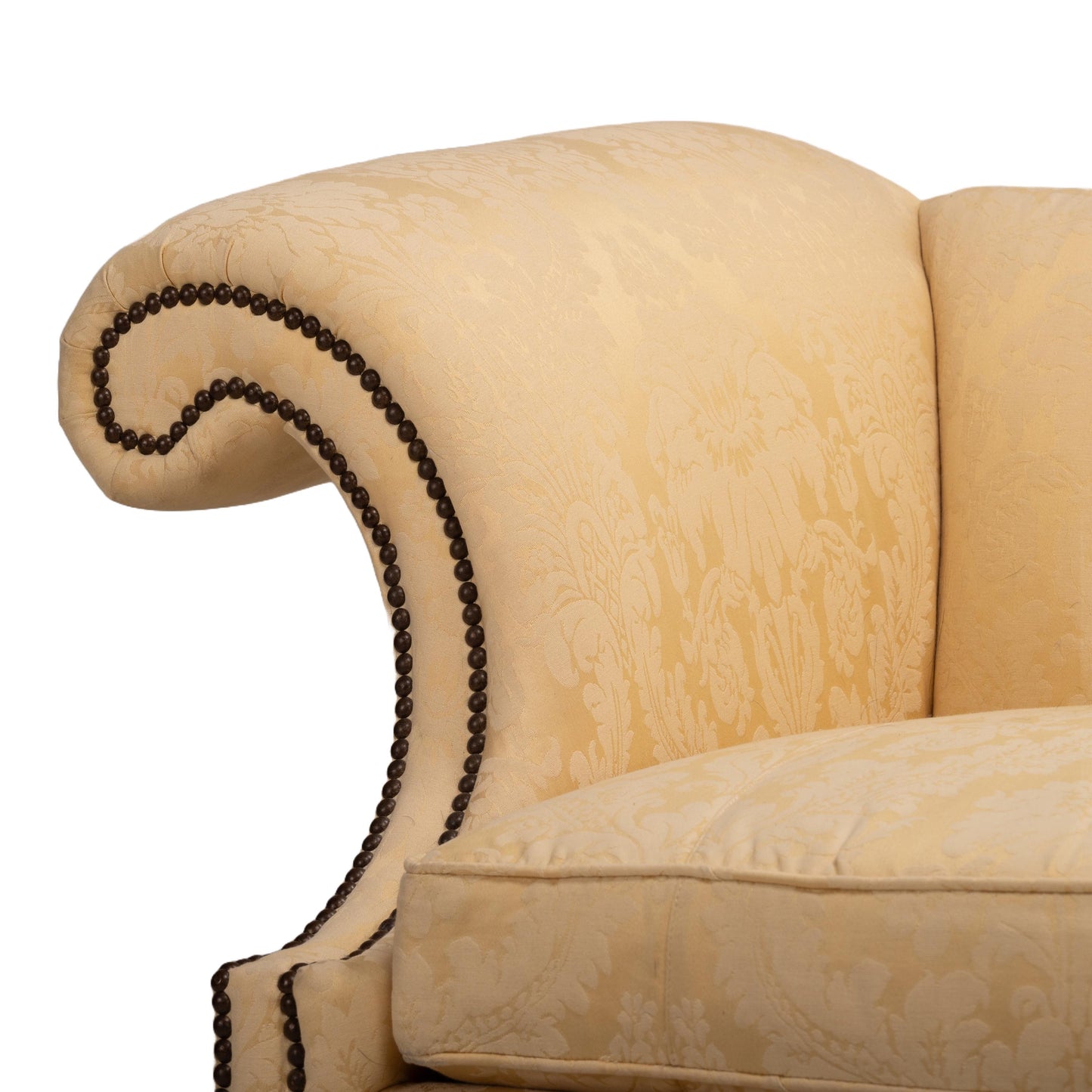 Vintage Baker Furniture Camel Back Claw Footed & Studded Sofa , Chippendale English Style , Original Upholstery , Gorgeous Piece