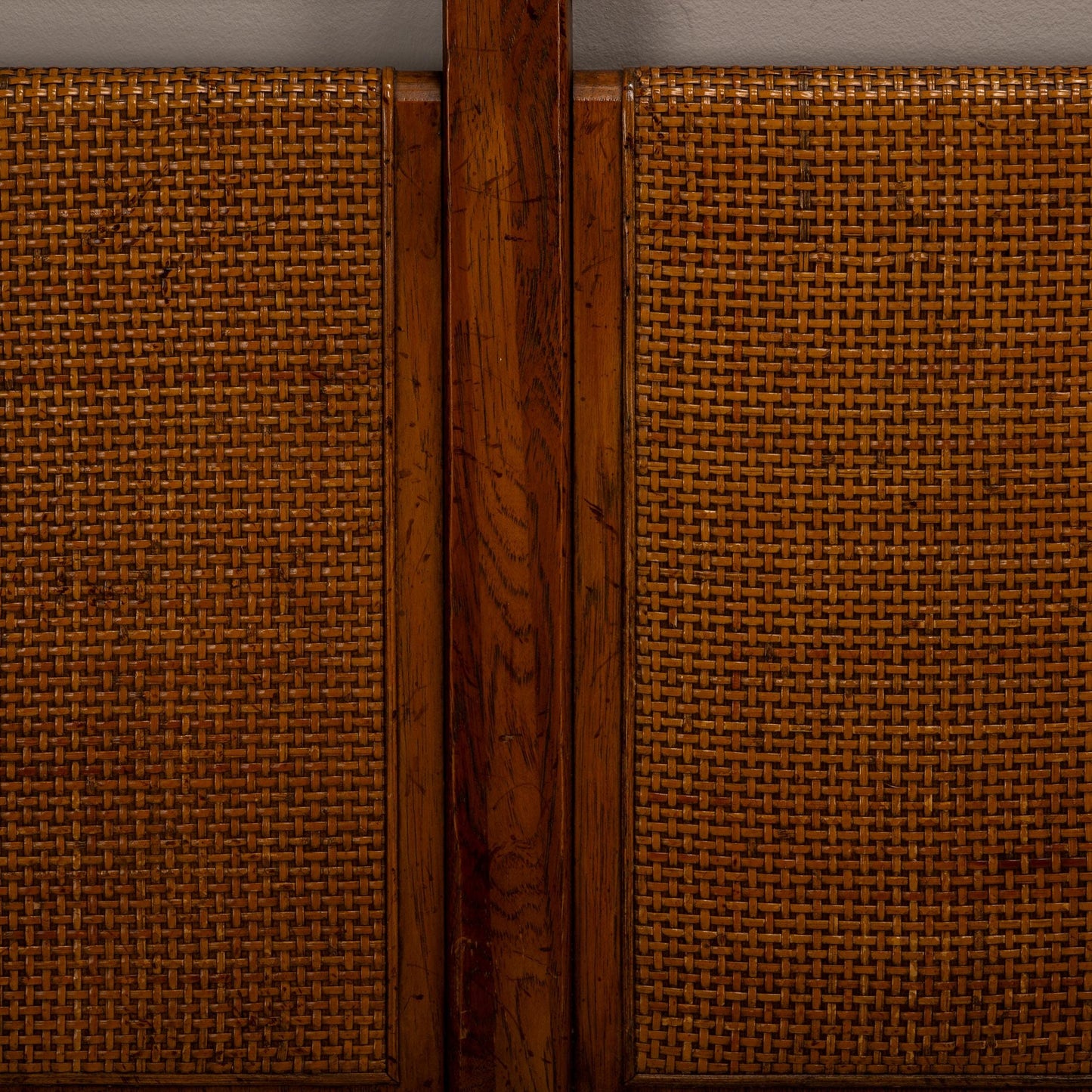 1950s Mid Century Modern Cane Wicker King Headbaord - Vintage MCM Boho Chic Bed Bedframe , Unique Piece USA Made