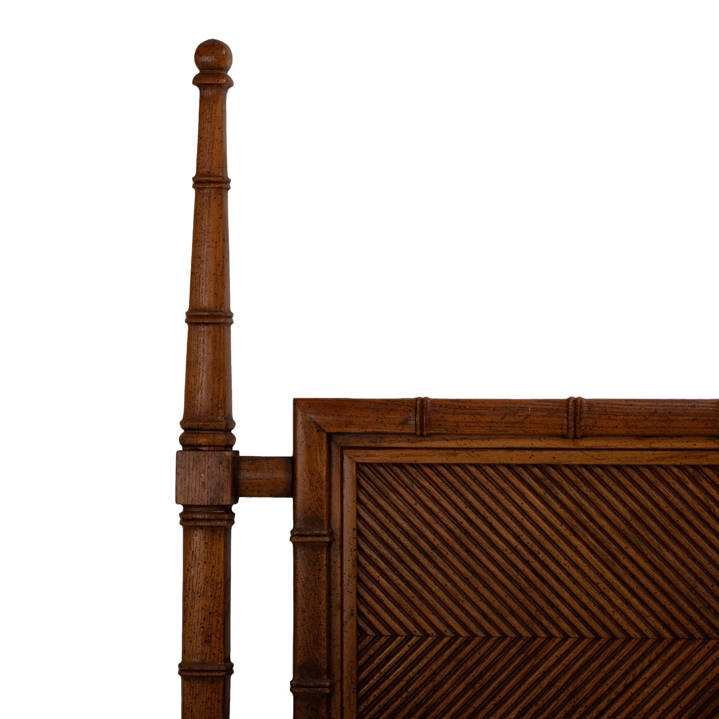 Vintage Mid Century Modern Faux Bamboo Pencil Reed Backed King Bed Headboard - MCM Boho Chic Hollywood Regency , Unique Piece!