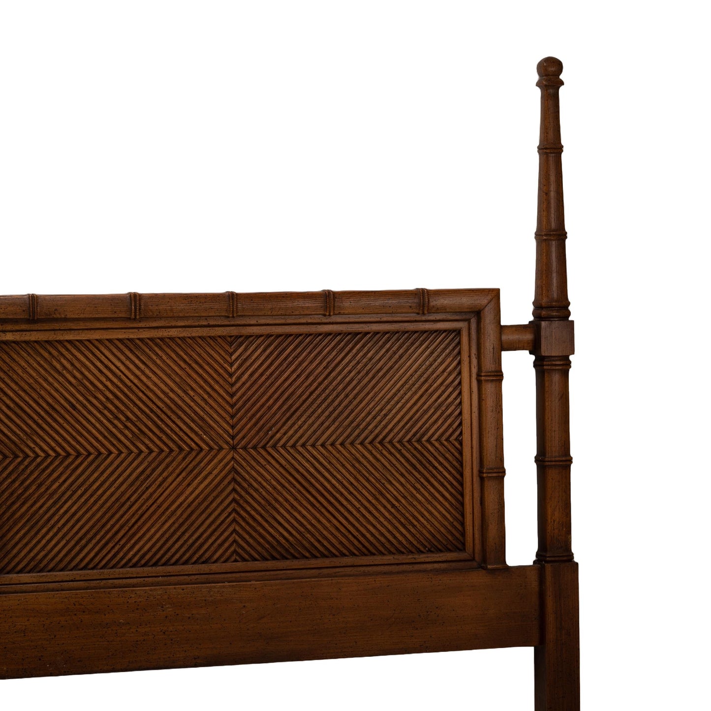 Vintage Mid Century Modern Faux Bamboo Pencil Reed Backed King Bed Headboard - MCM Boho Chic Hollywood Regency , Unique Piece!