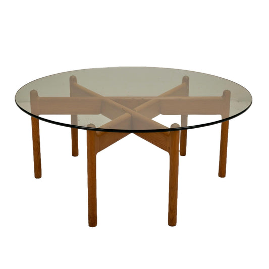 1960s Danish Mid Century Modern Niels Bach Coffee Cocktail Table Denmark , Unique Collapsible Structural Design , Minimalist